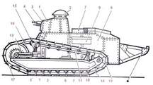 Модель танка МС-1 из бумаги.