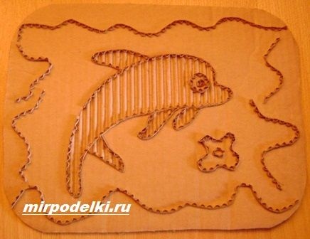Аппликация из гофрированного картона.